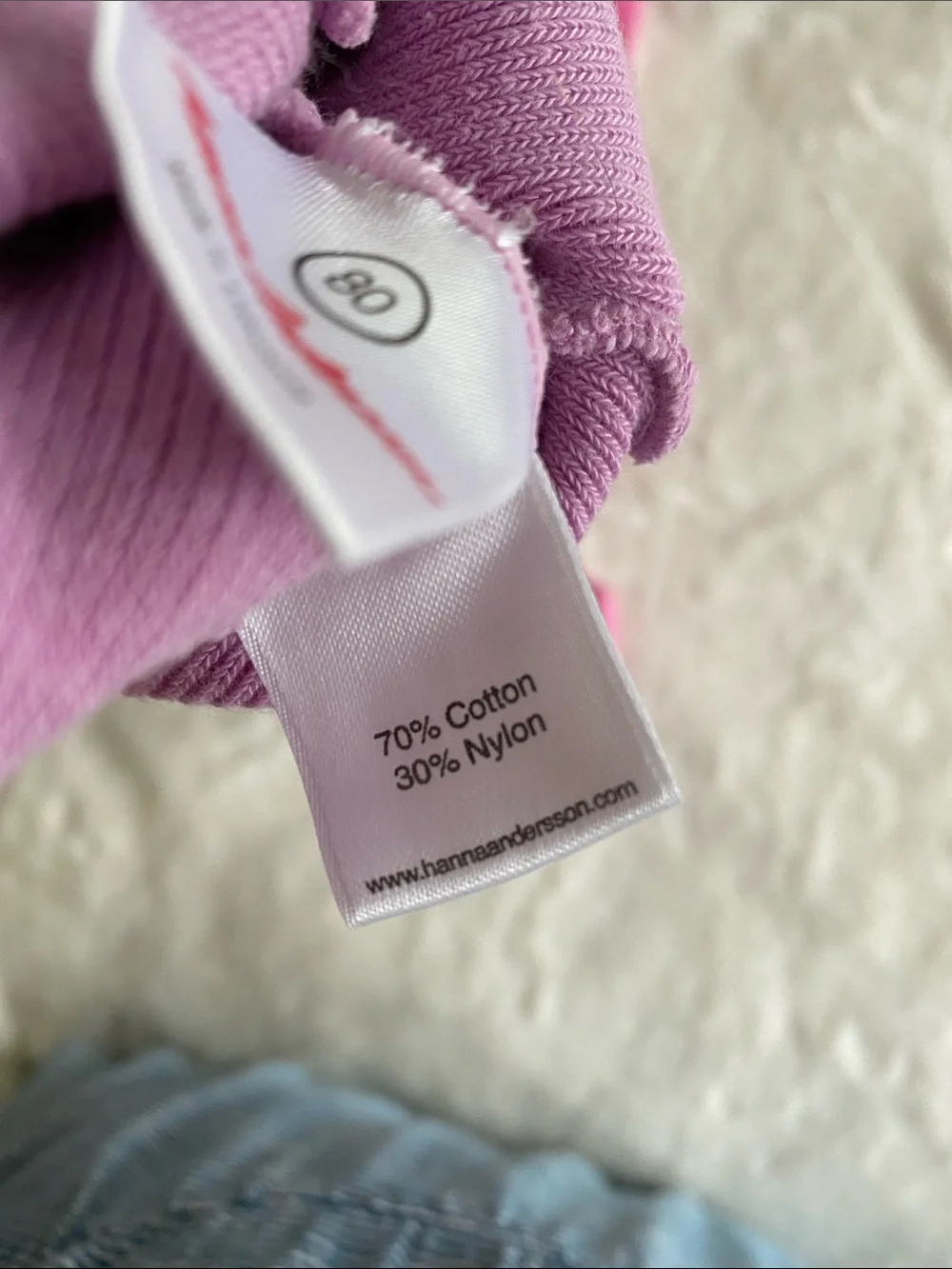Hanna Andersson Pink and Lavender Footed One-Piece Tights